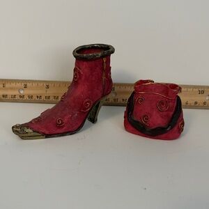 Vintage K's Collection Miniature High Heel Shoe & Purse